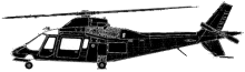Silhouette image of generic A109 model; specific model in this crash may look slightly different
