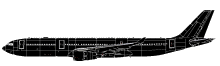 Silhouette image of generic A333 model; specific model in this crash may look slightly different