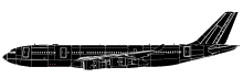 Silhouette image of generic A342 model; specific model in this crash may look slightly different