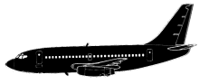 Silhouette image of generic B731 model; specific model in this crash may look slightly different