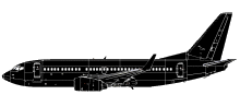 Silhouette image of generic B737 model; specific model in this crash may look slightly different