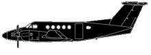 Silhouette image of generic BE20 model; specific model in this crash may look slightly different