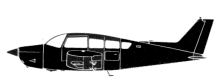 Silhouette image of generic BE24 model; specific model in this crash may look slightly different