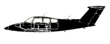 Silhouette image of generic BE76 model; specific model in this crash may look slightly different