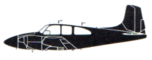 Silhouette image of generic BE95 model; specific model in this crash may look slightly different