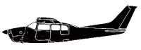 Silhouette image of generic C210 model; specific model in this crash may look slightly different