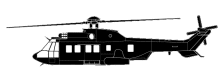 Silhouette image of generic EC25 model; specific model in this crash may look slightly different