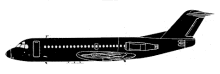 Silhouette image of generic F28 model; specific model in this crash may look slightly different
