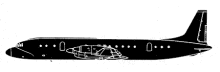 Silhouette image of generic IL18 model; specific model in this crash may look slightly different