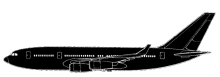 Silhouette image of generic IL96 model; specific model in this crash may look slightly different