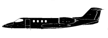Silhouette image of generic LJ35 model; specific model in this crash may look slightly different