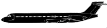 Silhouette image of generic MD87 model; specific model in this crash may look slightly different