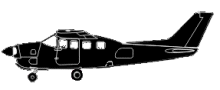 Silhouette image of generic P210 model; specific model in this crash may look slightly different