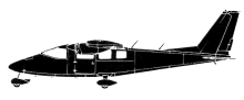 Silhouette image of generic P68 model; specific model in this crash may look slightly different