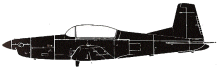 Silhouette image of generic PC7 model; specific model in this crash may look slightly different