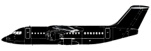 Silhouette image of generic RJ85 model; specific model in this crash may look slightly different