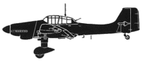 Silhouette image of generic ju87 model; specific model in this crash may look slightly different